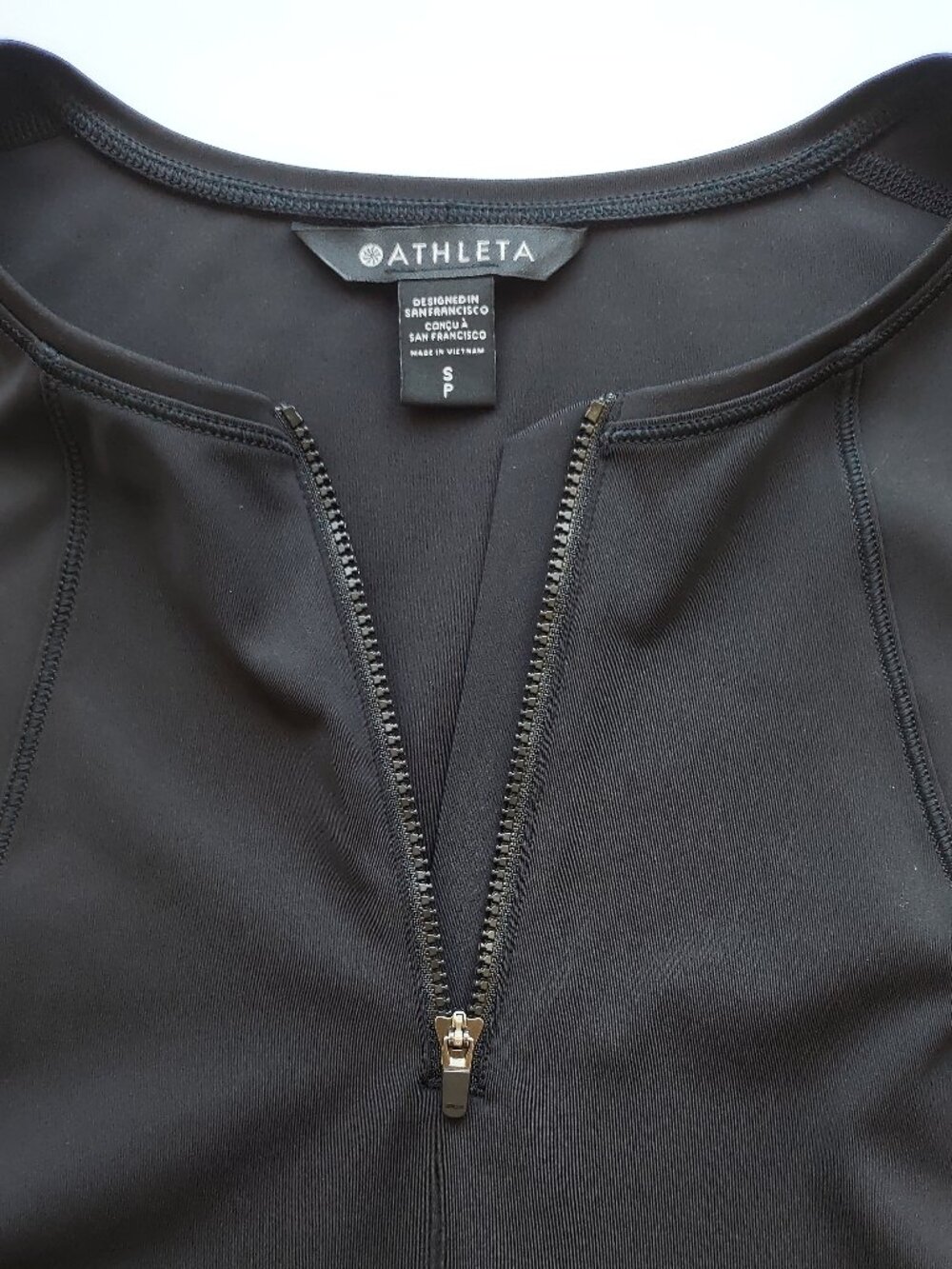 Athleta Ace Black Tennis Dress Sz Small Active Wear 1/4 Zip Sleeveless Golf - Picture 8 of 9